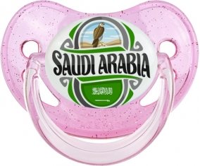 Flag Saudi Arabia Sucette Physiologique Rose à paillette