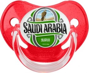 Flag Saudi Arabia Sucette Physiologique Rouge à paillette