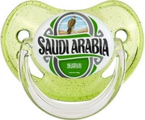 Flag Saudi Arabia Sucette Physiologique Vert à paillette