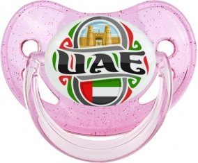 Flag UAE Tétine Physiologique Rose à paillette