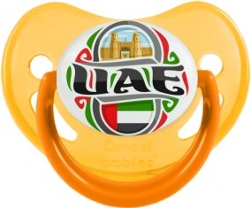 Flag UAE Tétine Physiologique Jaune phosphorescente