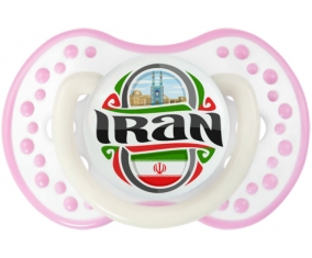 Flag Iran Tétine LOVI Dynamic Blanc-rose phosphorescente