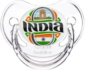 Flag India Sucette Physiologique Transparent classique