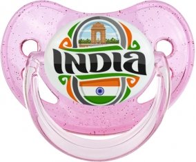 Flag India Sucette Physiologique Rose à paillette