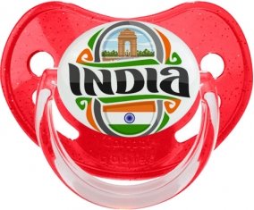Flag India Sucette Physiologique Rouge à paillette