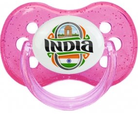 Flag India Sucette Cerise Rose à paillette