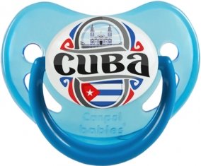 Flag Cuba Sucette Physiologique Bleue phosphorescente