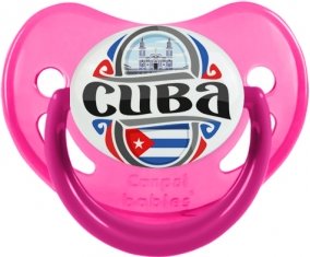 Flag Cuba Sucette Physiologique Rose phosphorescente