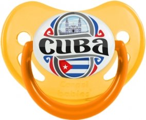 Flag Cuba Sucette Physiologique Jaune phosphorescente