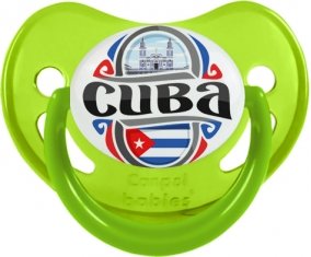 Flag Cuba Sucette Physiologique Vert phosphorescente