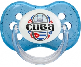 Flag Cuba Tétine Cerise Bleu à paillette