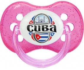 Flag Cuba Tétine Cerise Rose à paillette