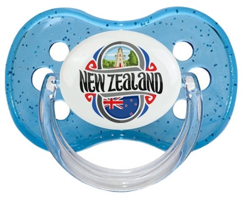 Flag New Zeland Sucette Cerise Bleu à paillette