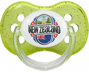 Flag New Zeland Sucette Cerise Vert à paillette