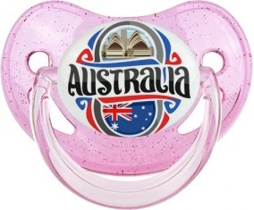 Flag Australia Sucette Physiologique Rose à paillette