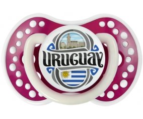 Flag Uruguay Tétine LOVI Dynamic Fuchsia phosphorescente