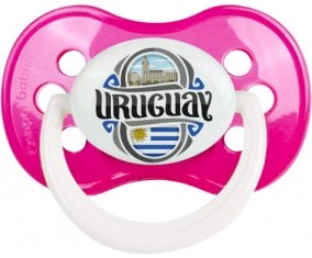 Flag Uruguay Sucette Anatomique Rose foncé classique