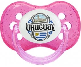 Flag Uruguay Sucette Cerise Rose à paillette