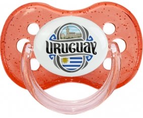 Flag Uruguay Sucette Cerise Rouge à paillette