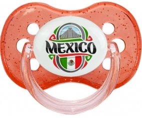 Flag Mexico Sucette Cerise Rouge à paillette