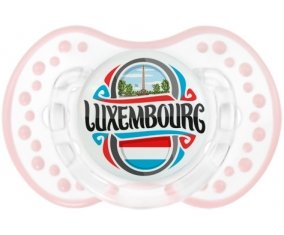 Flag Luxembourg Sucette LOVI Dynamic Retro-blanc-rose-tendre classique