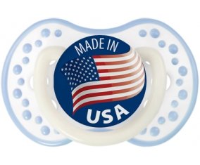 Made in USA Blanc-cyan classique