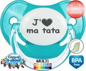 Coeur j'aime ma tata : Tétine Physiologique personnalisée