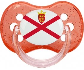 Drapeau Île à Jersey Tétine Cerise Rouge à paillette