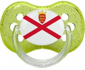 Drapeau Île à Jersey Tétine Cerise Vert à paillette