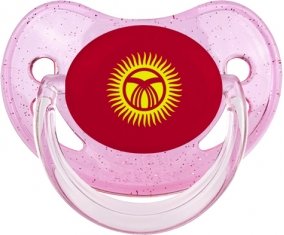 Drapeau Kirghizistan Sucete Physiologique Rose à paillette