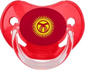 Drapeau Kirghizistan Sucete Physiologique Rouge à paillette
