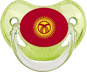 Drapeau Kirghizistan Sucete Physiologique Vert à paillette