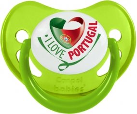 I Love Portugal design 2 Sucette Physiologique Vert phosphorescente