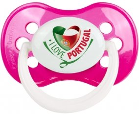 I Love Portugal design 2 Sucette Anatomique Rose foncé classique