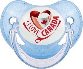 I Love Canada design 2 Sucete Physiologique Bleue à paillette