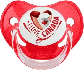 I Love Canada design 2 Sucete Physiologique Rouge à paillette