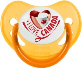 I Love Canada design 2 Sucete Physiologique Jaune phosphorescente