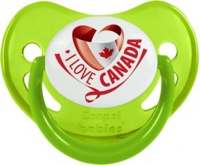 I Love Canada design 2 Sucete Physiologique Vert phosphorescente