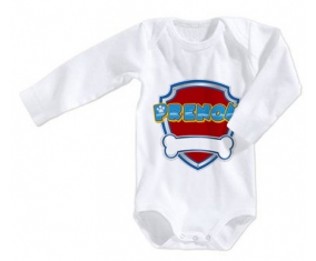 Body bébé Jouet toys Logo Pat patrouille avec prénom taille 3/6 mois manches Courtes