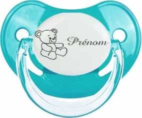 Ourson style 1 + prénom : Sucette Physiologique personnalisée