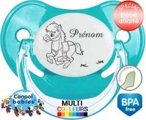 Tetine Cheval + prénom embout Physiologique personnalisée