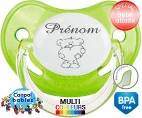 Ourson cœur + prénom: Sucette Physiologique-su7.fr