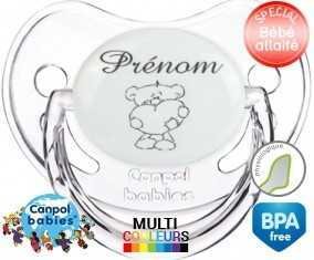 Ourson cœur + prénom: Sucette Physiologique-su7.fr