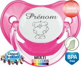 Ourson cœur + prénom: Sucette Physiologique-su7.fr