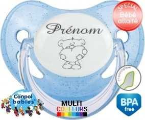 Ourson cœur + prénom: Sucette Physiologique-su7.fr