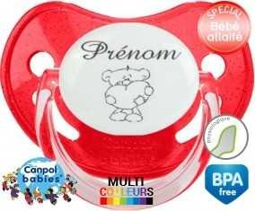 Ourson cœur + prénom: Sucette Physiologique-su7.fr