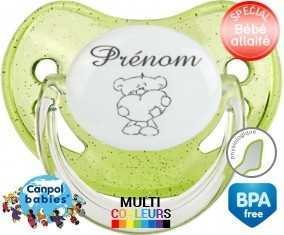 Ourson cœur + prénom: Sucette Physiologique-su7.fr