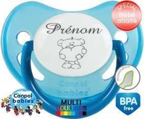 Ourson cœur + prénom: Sucette Physiologique-su7.fr