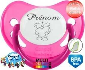 Ourson cœur + prénom: Sucette Physiologique-su7.fr