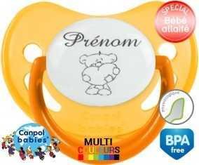 Ourson cœur + prénom: Sucette Physiologique-su7.fr